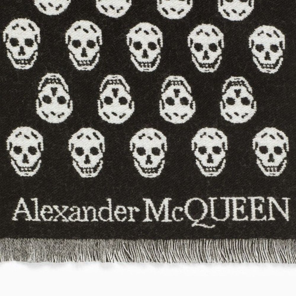 Alexander Mcqueen Black/Ivory Skull Scarf - Picture 3 of 3